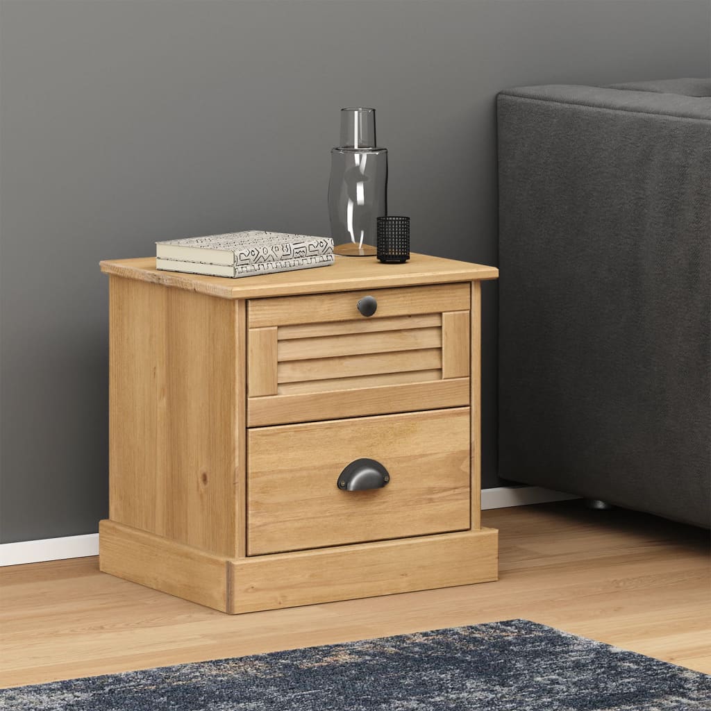 vidaXL Mesita de noche VIGO madera maciza de pino 42x35x42 cm