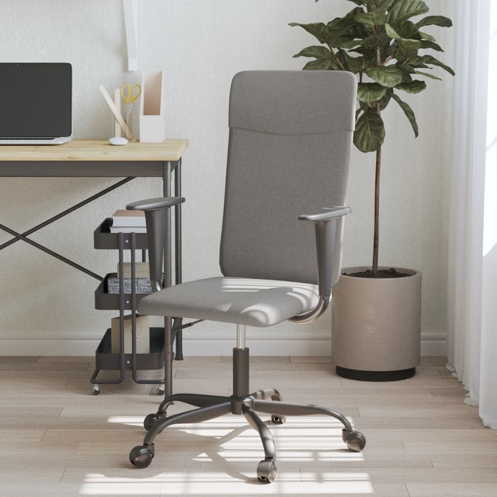 vidaXL Silla de oficina altura ajustable tela gris oscuro