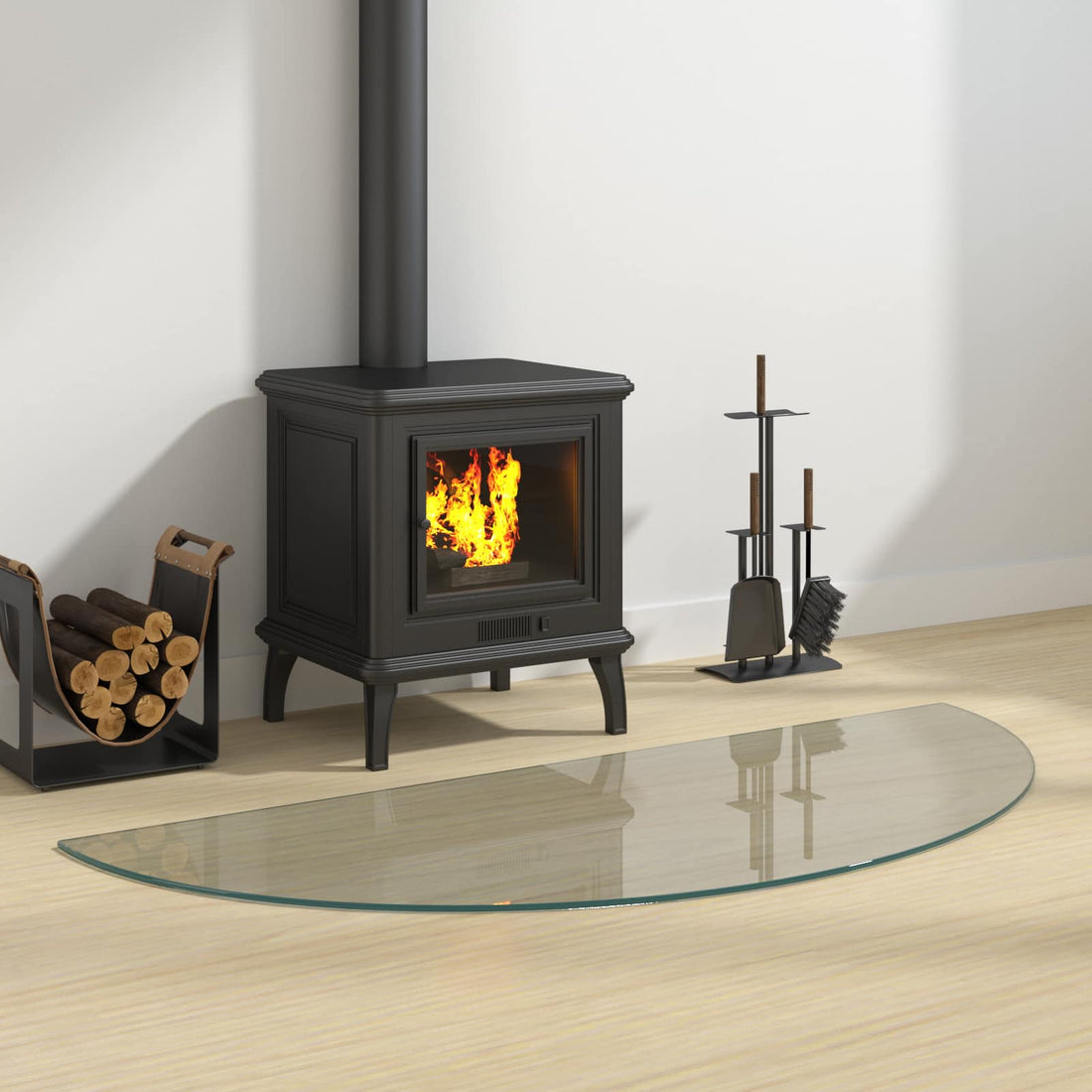 vidaXL Placa de vidrio para chimenea Transparente 1200 x 500 mm