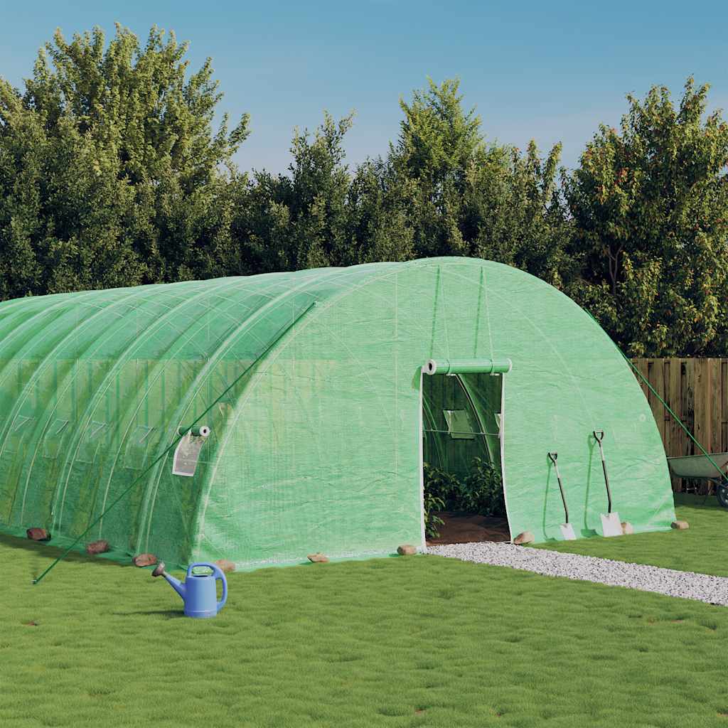 vidaXL Invernadero con estructura de acero verde 120 m² 20x6x2,85 m