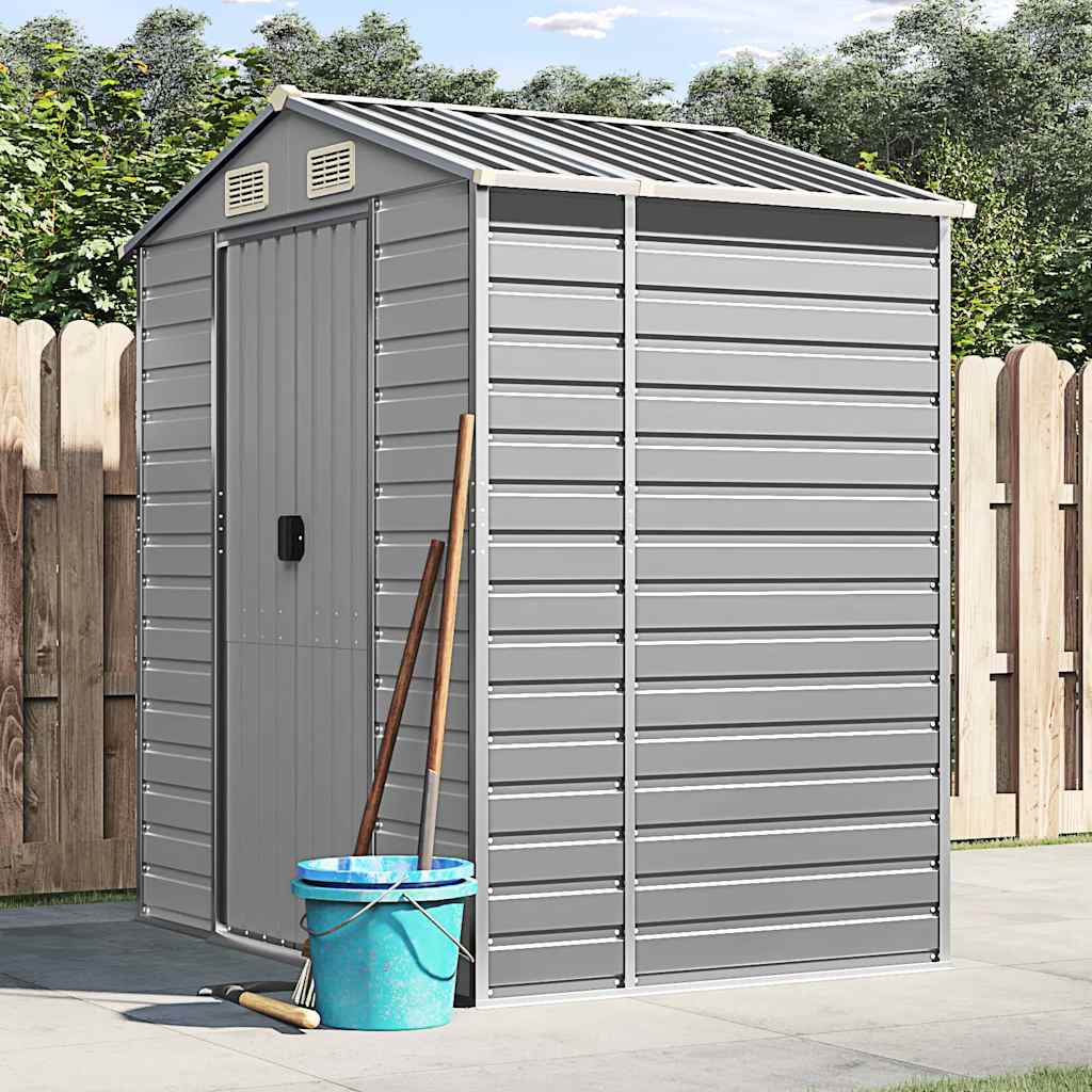 vidaXL Cobertizo de jardín acero galvanizado gris claro 191x130x198 cm