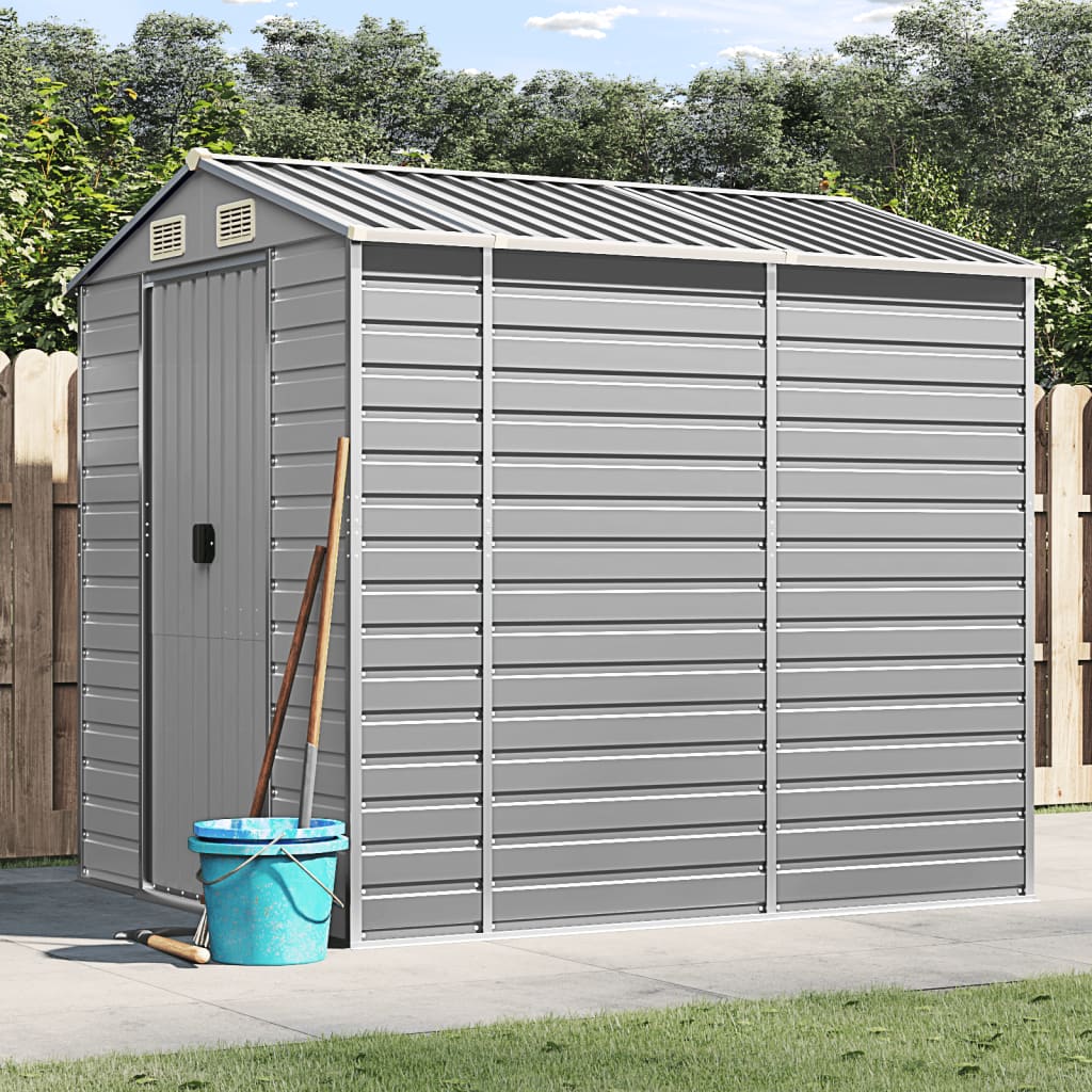 vidaXL Caseta de jardín gris claro 191x215x198 cm acero galvanizado