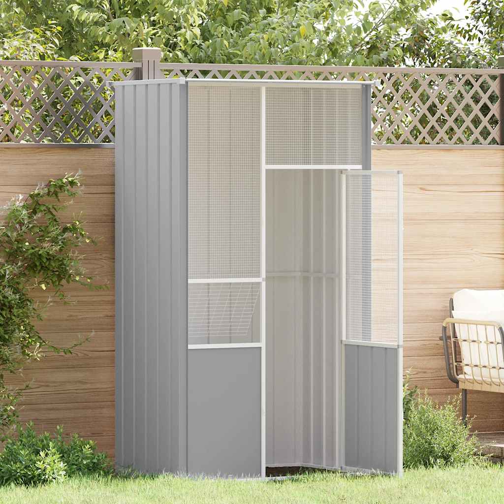 vidaXL Jaula de pájaros acero galvanizado gris 115x78x200 cm
