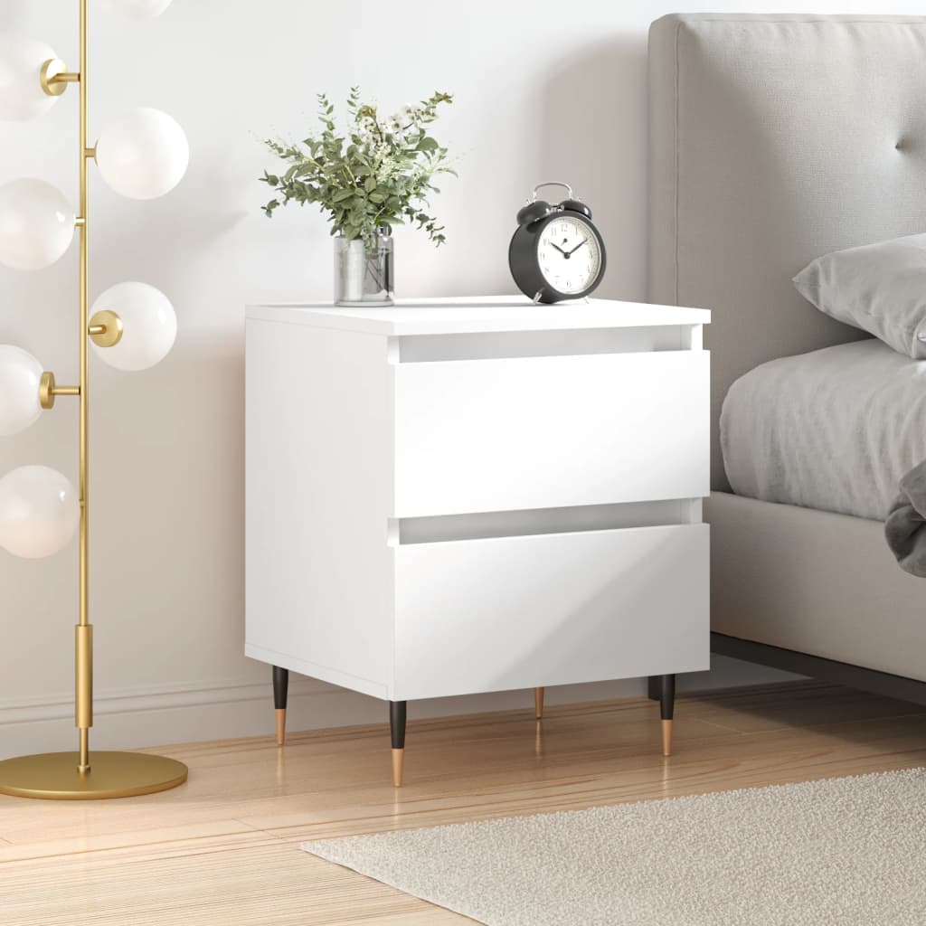 vidaXL Mesita de noche madera contrachapada blanco 40x35x50 cm