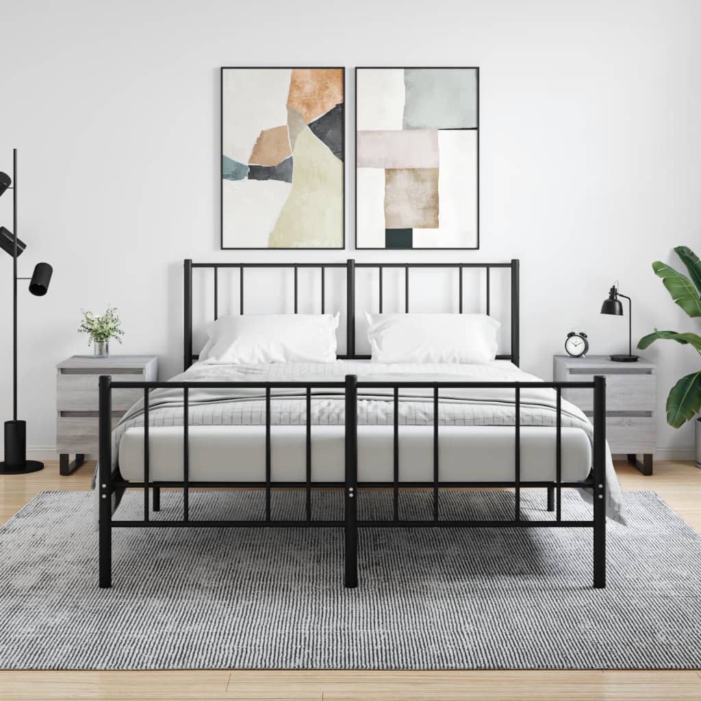 vidaXL Mesita de noche 2 uds madera ingeniería gris Sonoma 40x35x50 cm