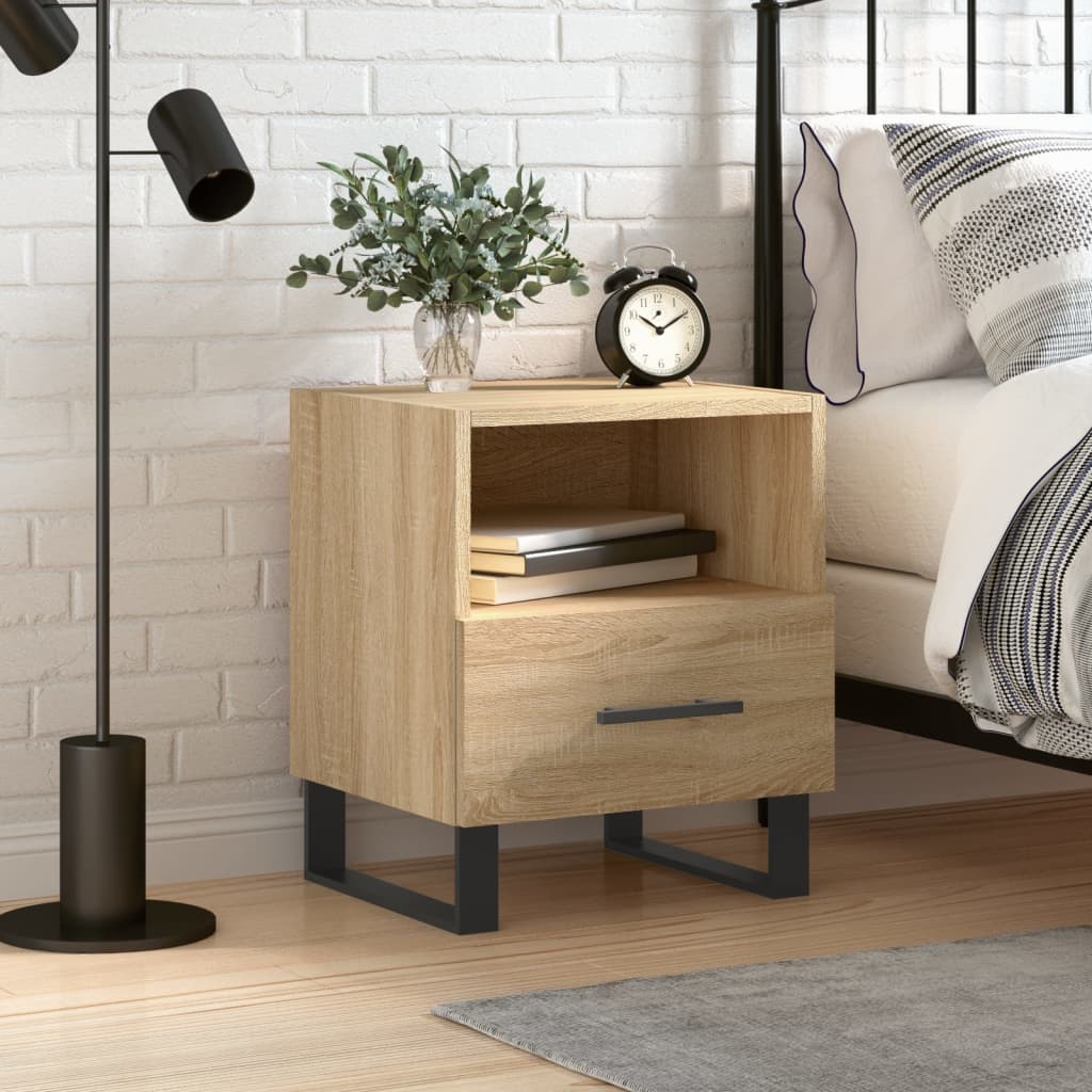 vidaXL Mesita de noche madera de ingeniería roble Sonoma 40x35x47,5 cm