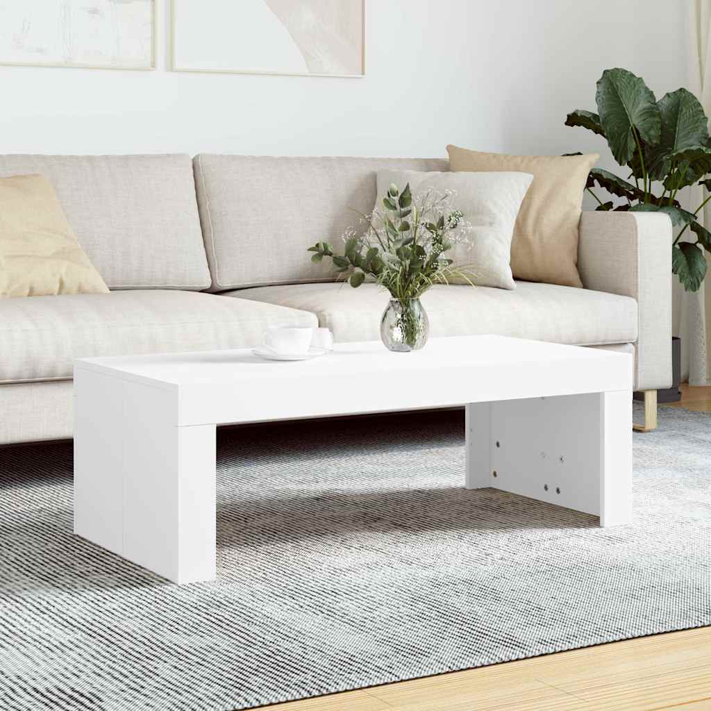 vidaXL Mesa de centro madera de ingeniería blanco 102x50x36 cm
