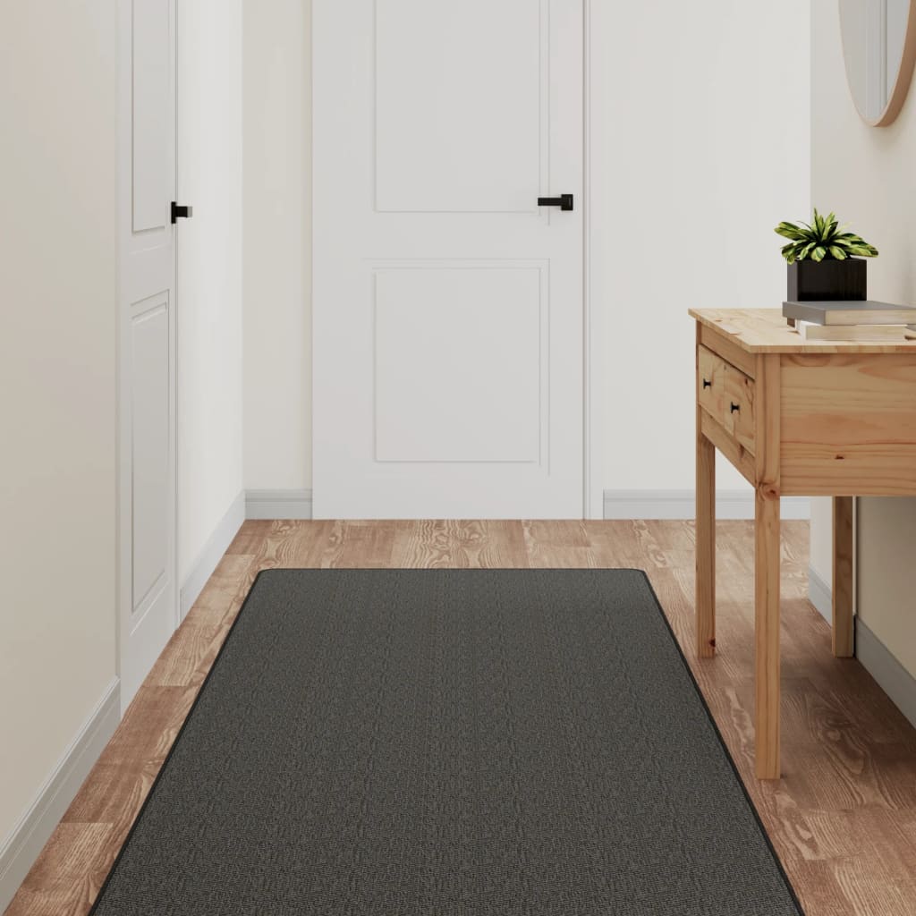 vidaXL Alfombra de pasillo con aspecto sisal gris antracita 80x200 cm