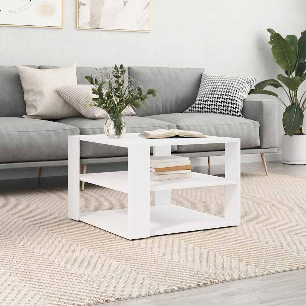 vidaXL Mesa de centro madera de ingeniería blanco 58x58x40 cm