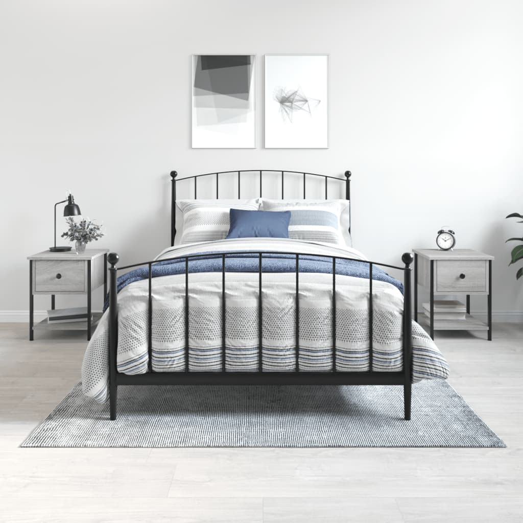 vidaXL Mesitas noche 2 uds madera ingeniería gris Sonoma 34x35,5x45 cm