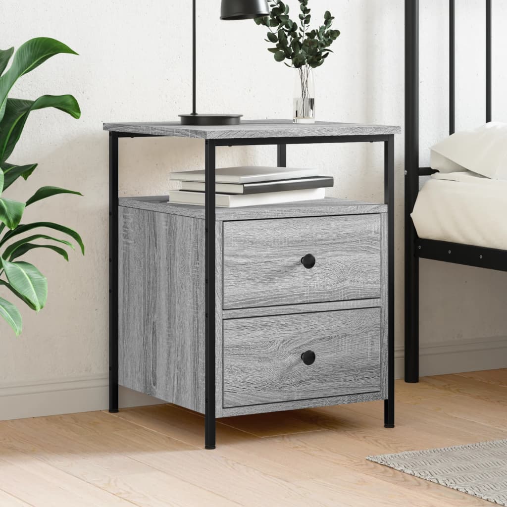 vidaXL Mesita de noche madera de ingeniería gris Sonoma 44x45x60 cm