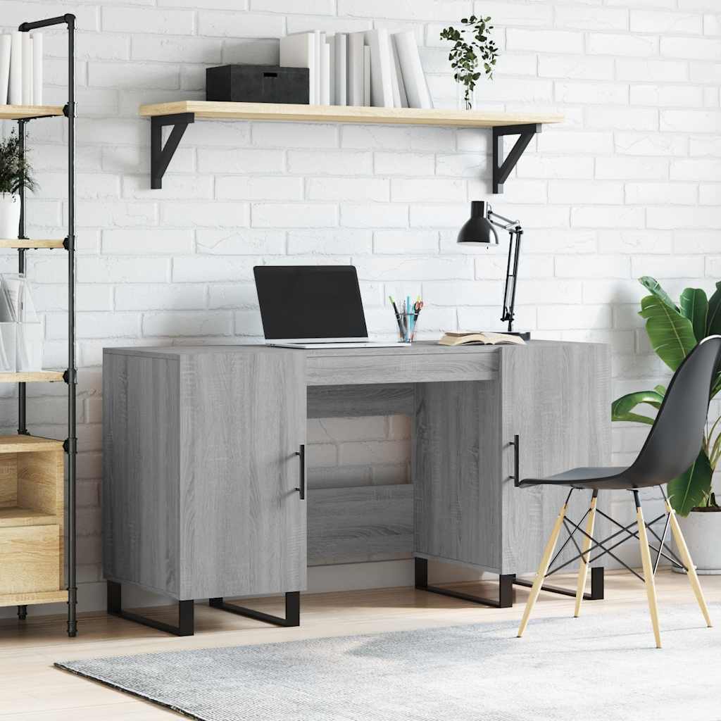 vidaXL Escritorio madera de ingeniería gris Sonoma 140x50x75 cm