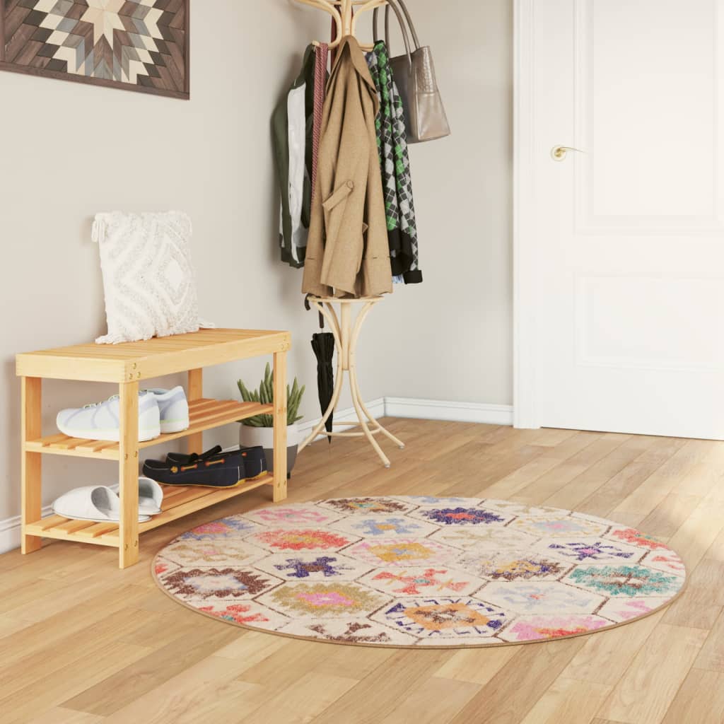vidaXL Alfombra lavable multicolor Ø 120 cm
