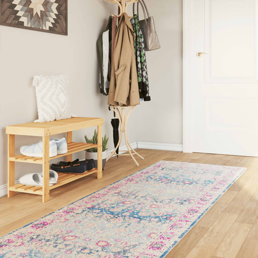 vidaXL Alfombra lavable multicolor 80x300 cm