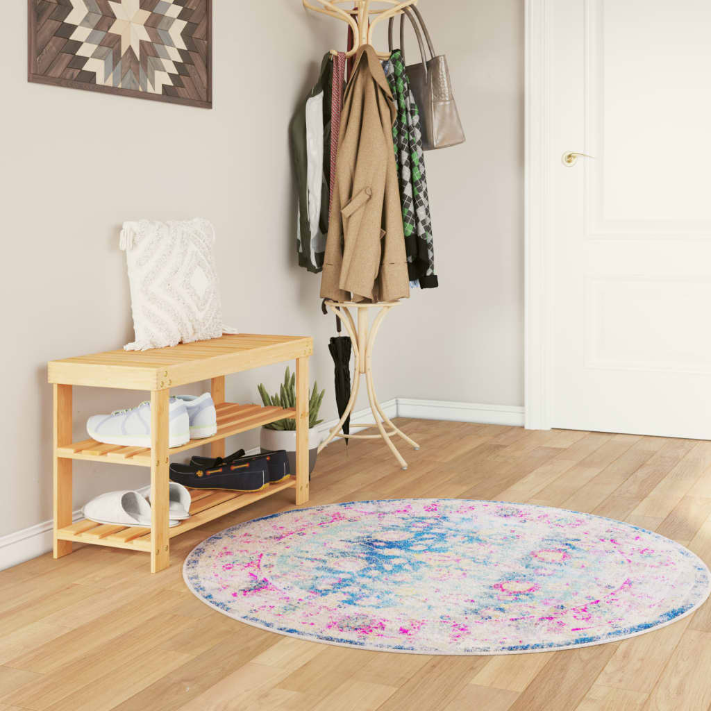 vidaXL Alfombra lavable multicolor Ø 120 cm