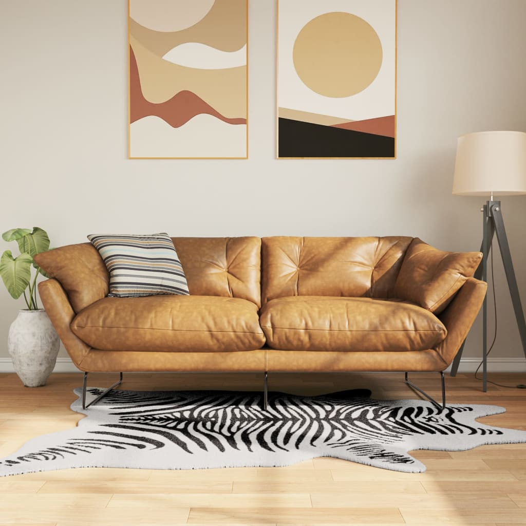 vidaXL Alfombra lavable cebra blanco y negro 120x170 cm