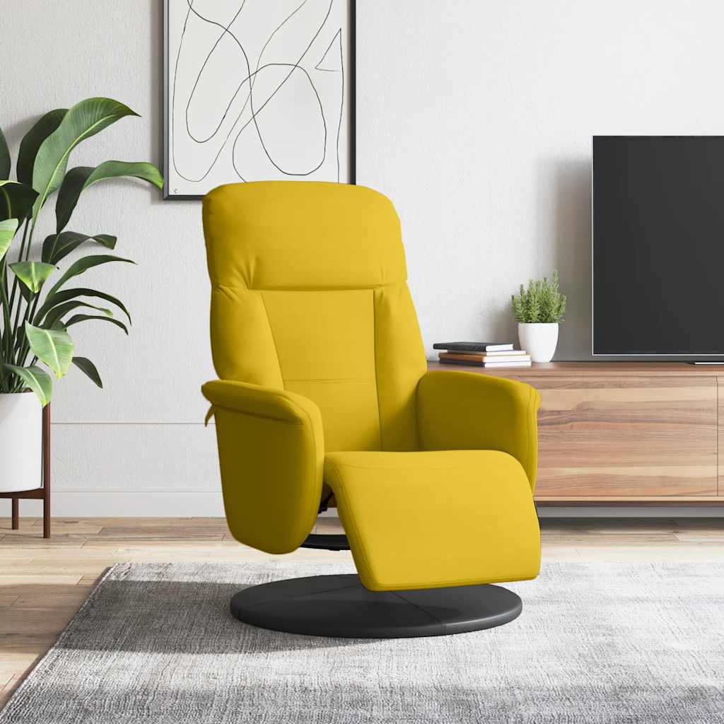 vidaXL Sillón reclinable con reposapiés terciopelo amarillo