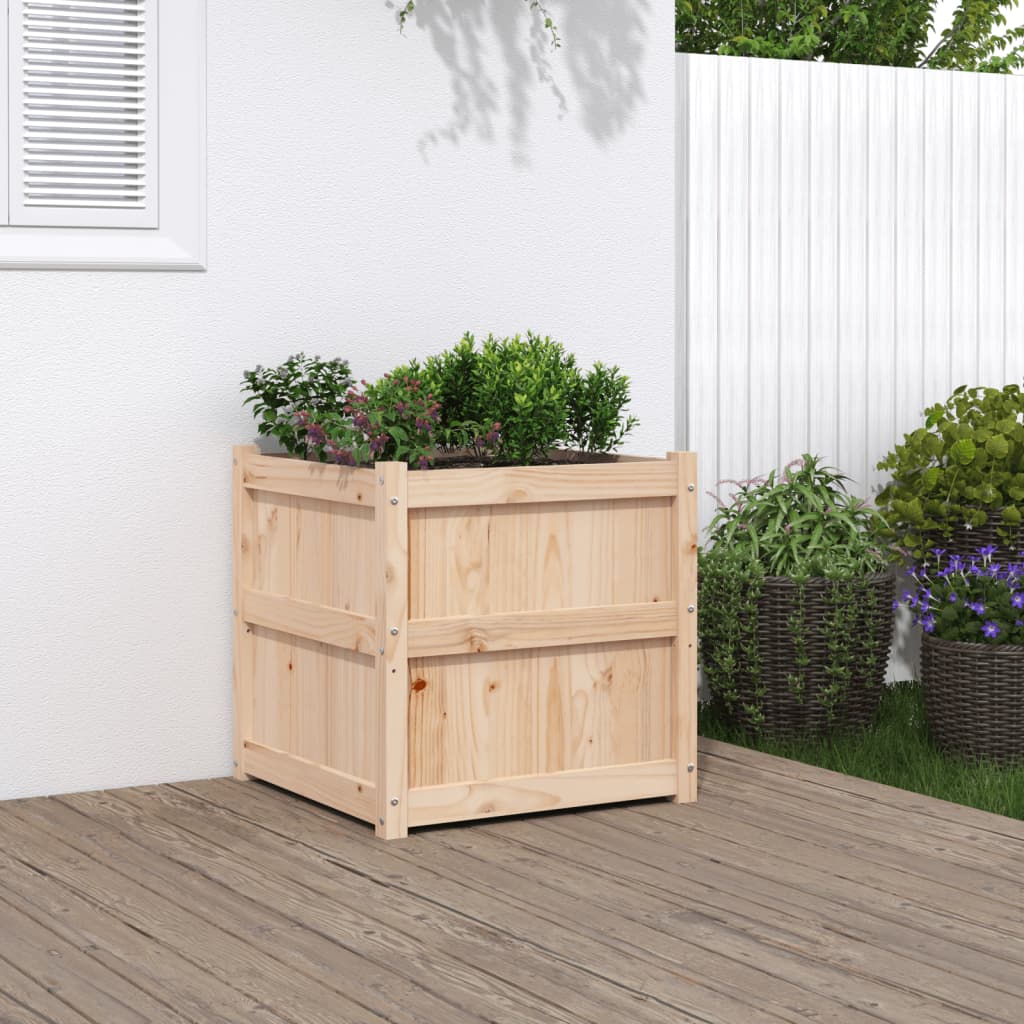 vidaXL Jardinera de madera maciza de pino 60x60x60 cm