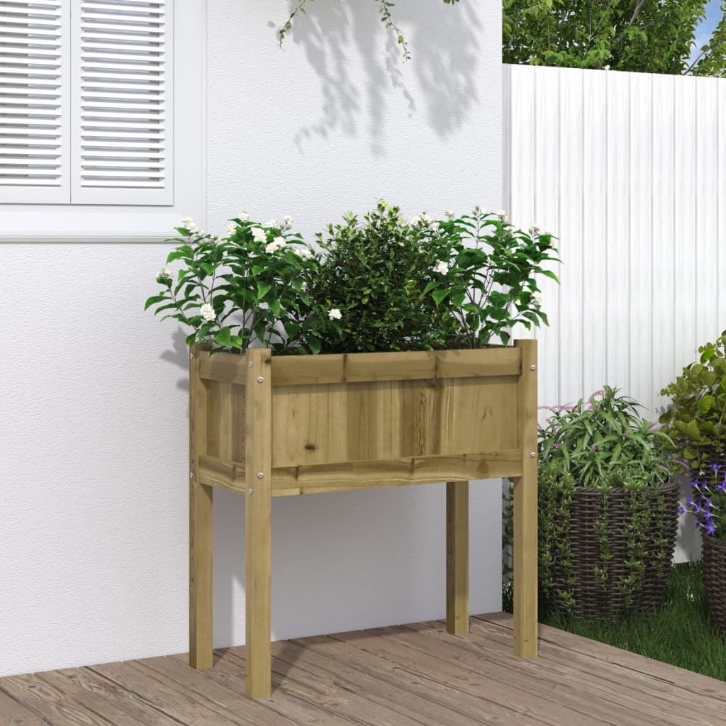 vidaXL Jardinera con patas madera de pino impregnada 70x31x70 cm
