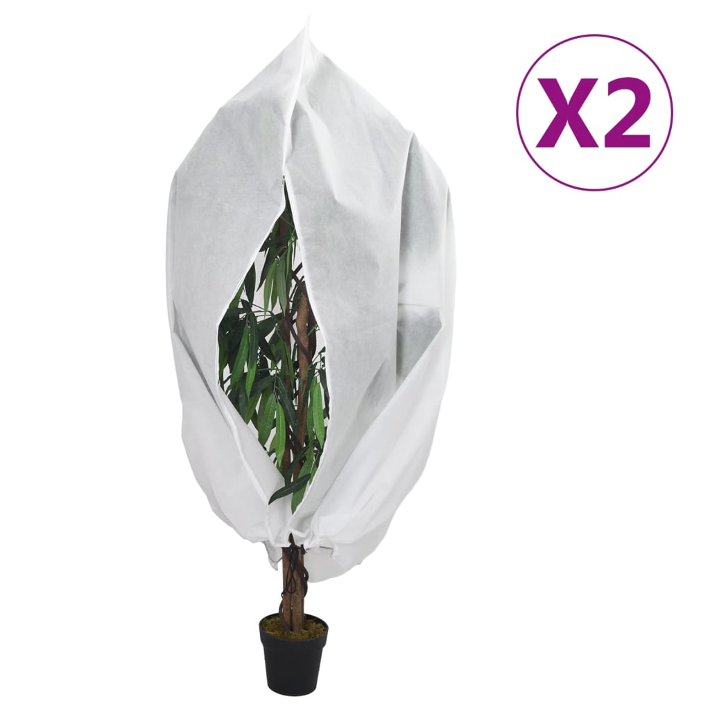 vidaXL Cubiertas para plantas con cremallera 2 uds 70 g/m² 3,93x3,5 m