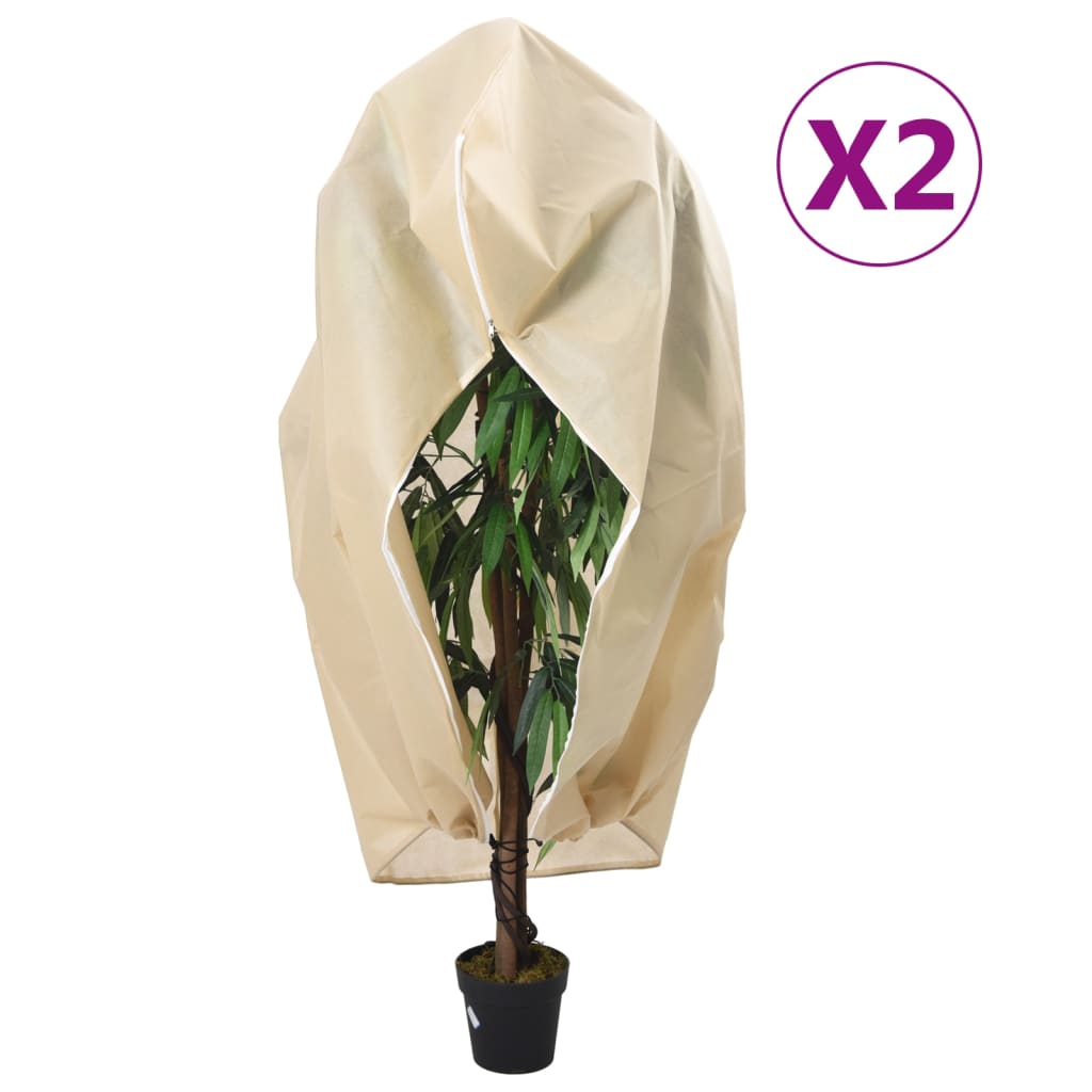vidaXL Cubiertas para plantas con cremallera 2 uds 70 g/m² 3,14x2,5 m