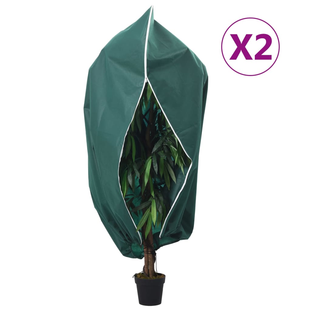 vidaXL Cubiertas para plantas con cremallera 2 uds 70 g/m² 3,93x3,5 m