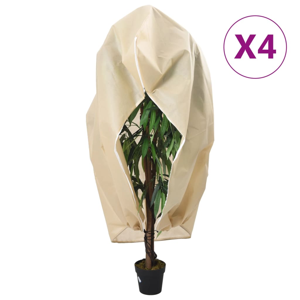vidaXL Cubiertas para plantas con cremallera 4 uds 70 g/m² 3,93x3,5 m