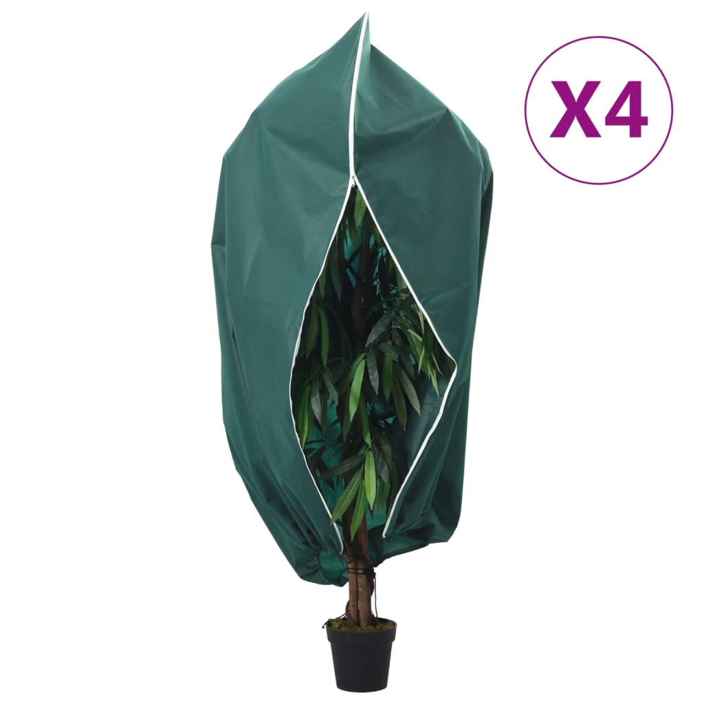 vidaXL Cubiertas para plantas con cremallera 4 uds 70 g/m² 3,93x3 m