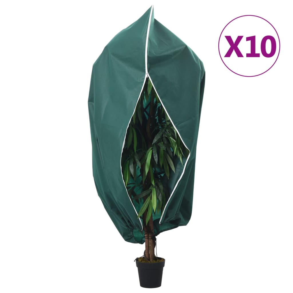 vidaXL Cubiertas para plantas con cremallera 10 uds 70 g/m² 3,93x3 m