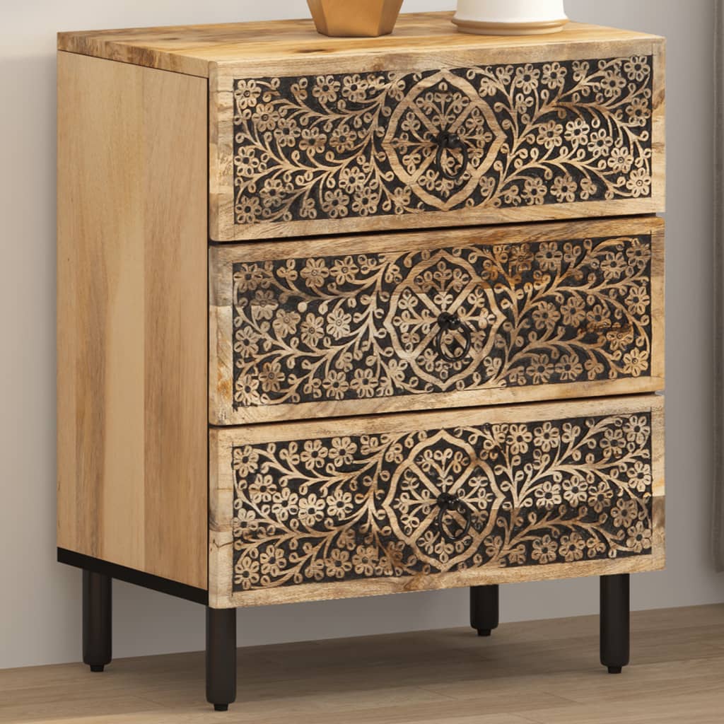 vidaXL Mesita de noche madera maciza de mango 50x33x60 cm