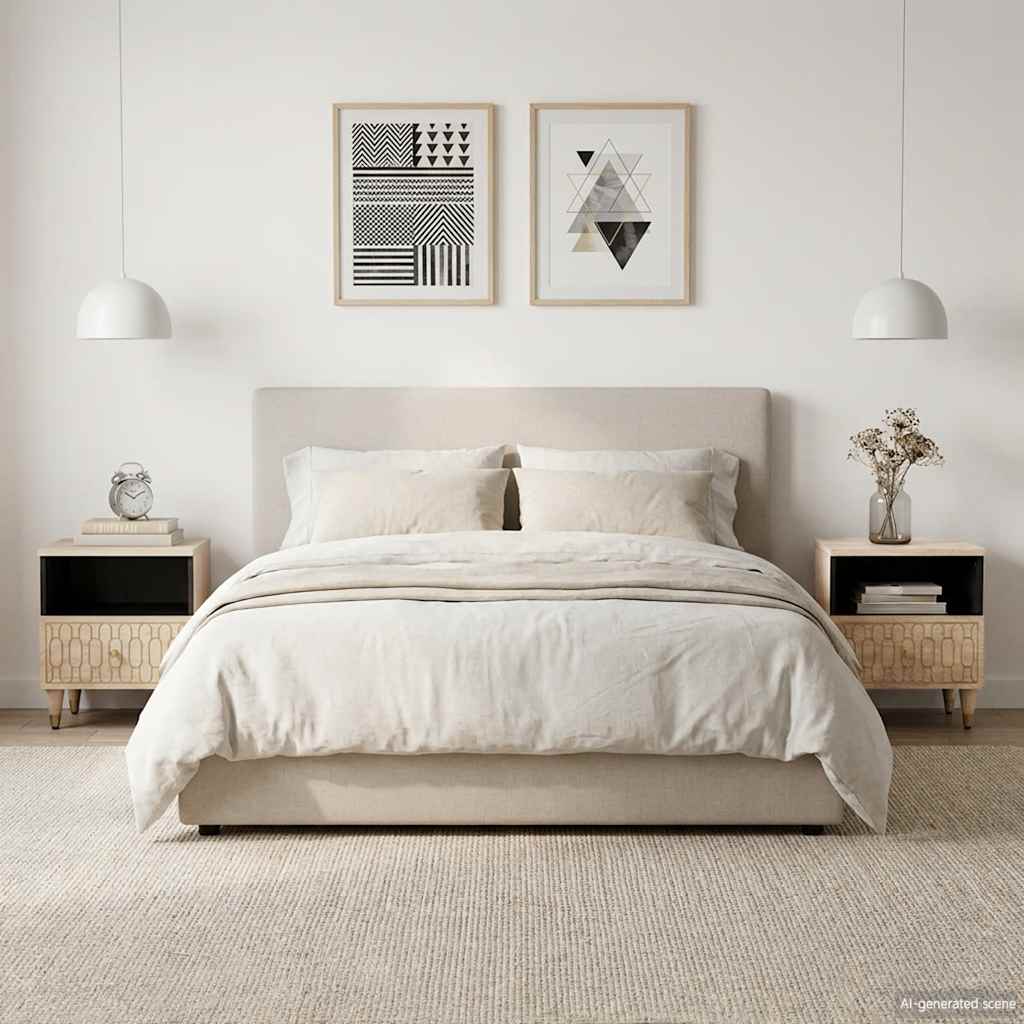 vidaXL Mesitas de noche 2 uds madera maciza de mango 40x33x46 cm