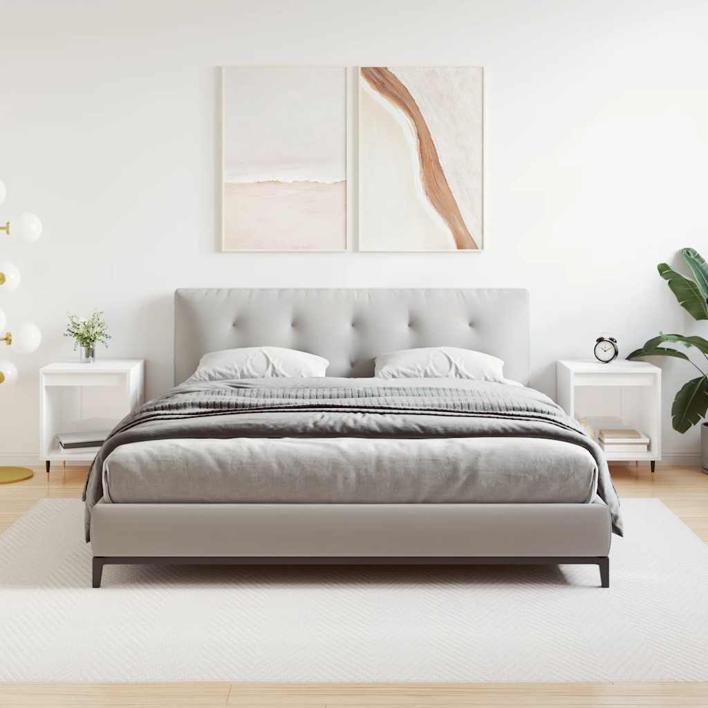 vidaXL Mesitas noche 2 uds madera ingeniería blanco brillo 40x35x50 cm