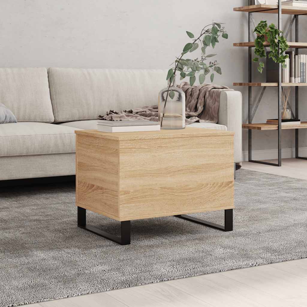 vidaXL Mesa de centro madera contrachapada roble Sonoma 60x44,5x45 cm
