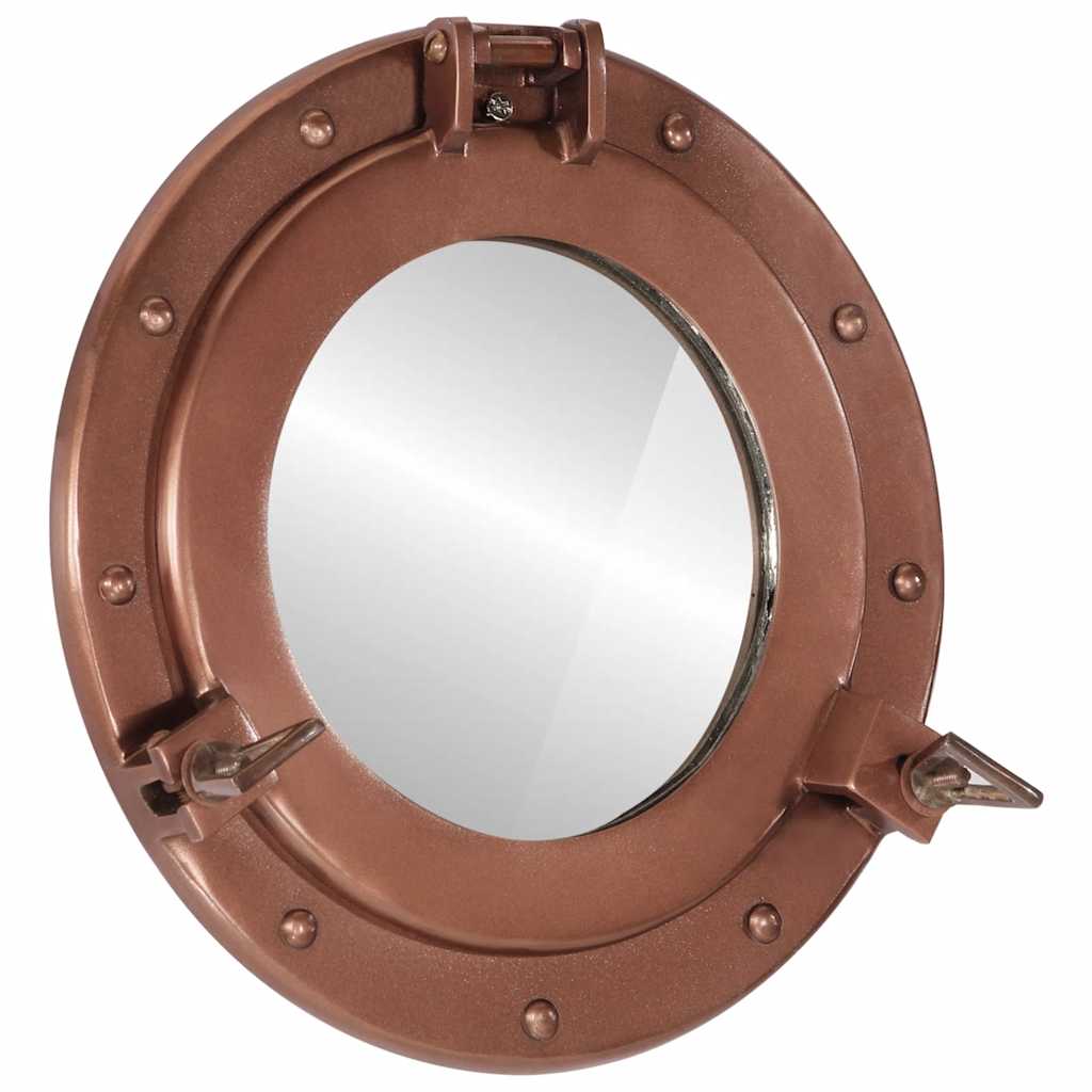 vidaXL Espejo de ojo de buey de pared aluminio y vidrio Ø30 cm