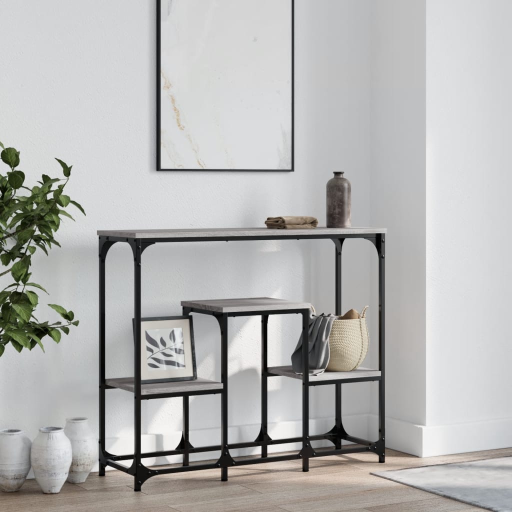 vidaXL Mesa consola madera de ingeniería gris Sonoma 89,5x28x76 cm