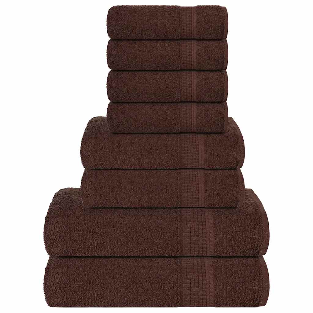 vidaXL Juego de toallas FROGN 8 piezas marrón 360 g/m²