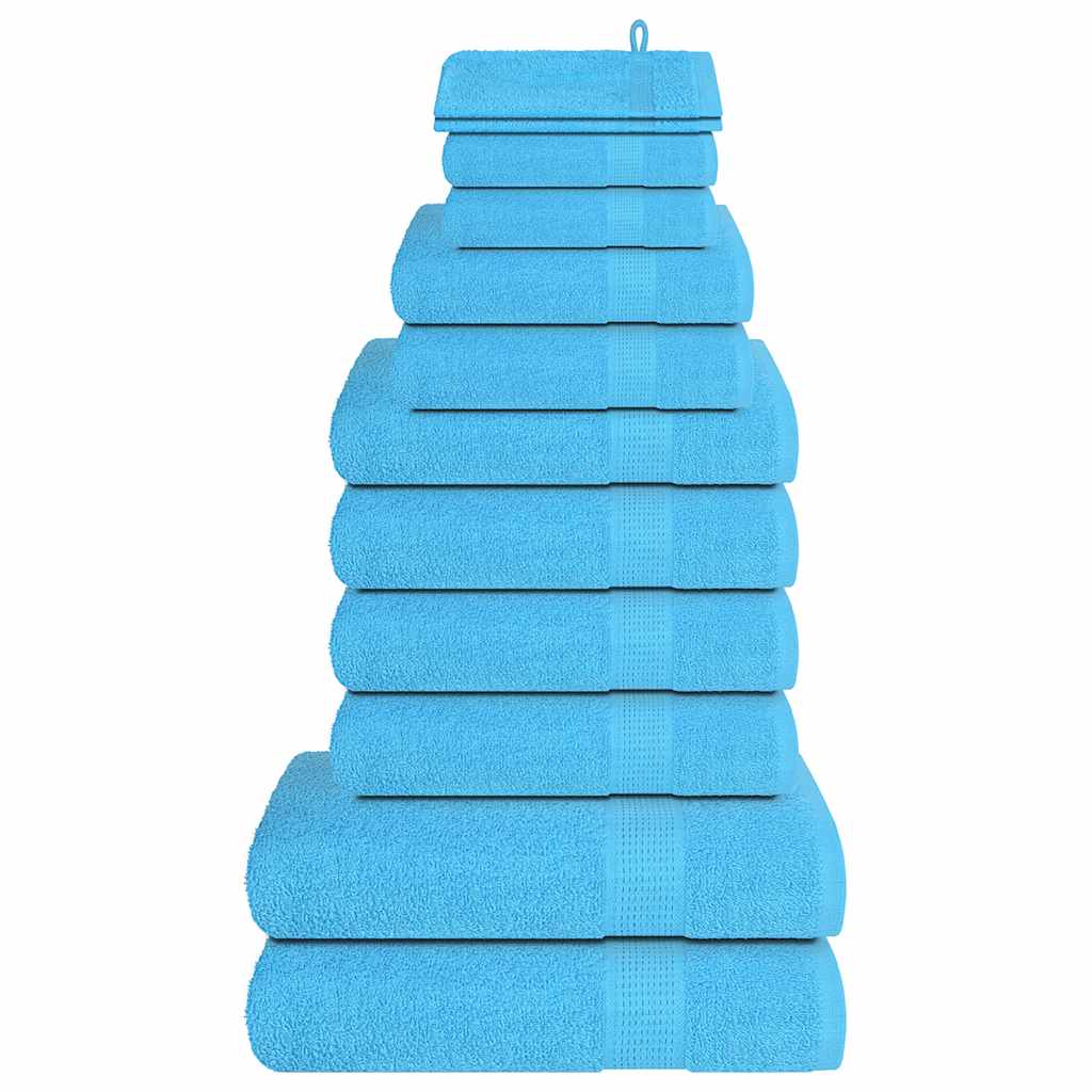 vidaXL Juego de toallas FROGN de 12 piezas turquesa 360 g/m²