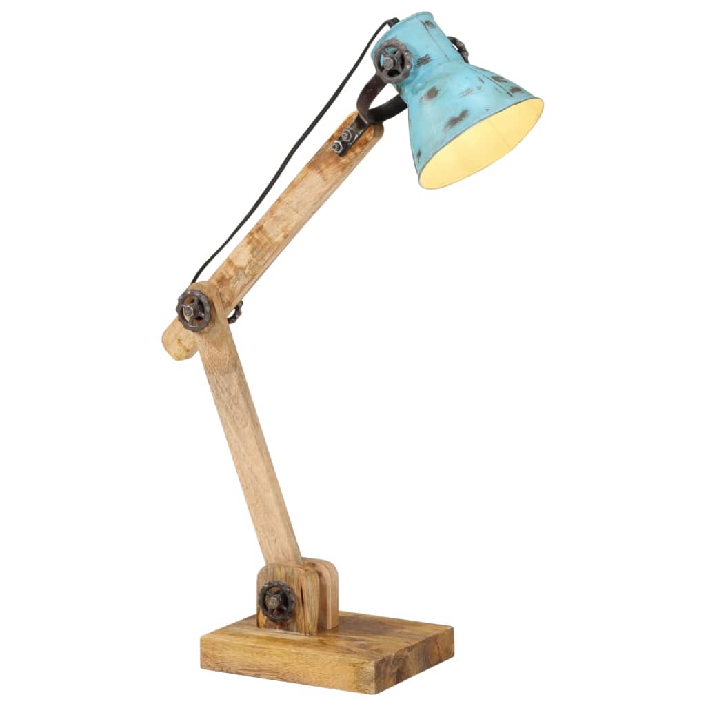 vidaXL Lámpara de escritorio azul desgastado 25 W E27 23x18x96 cm