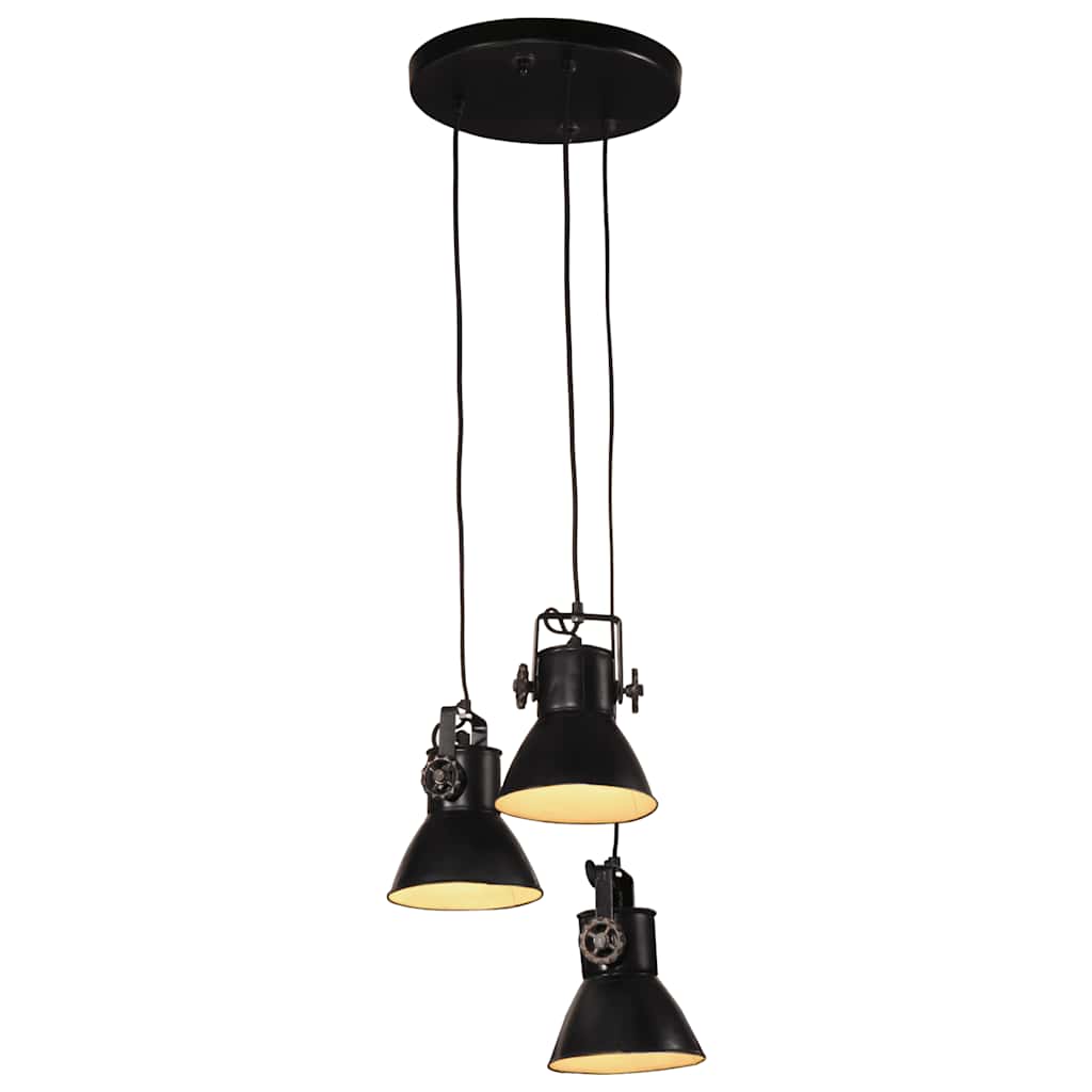 vidaXL Lámpara colgante negra 25 W E27 30x30x100 cm
