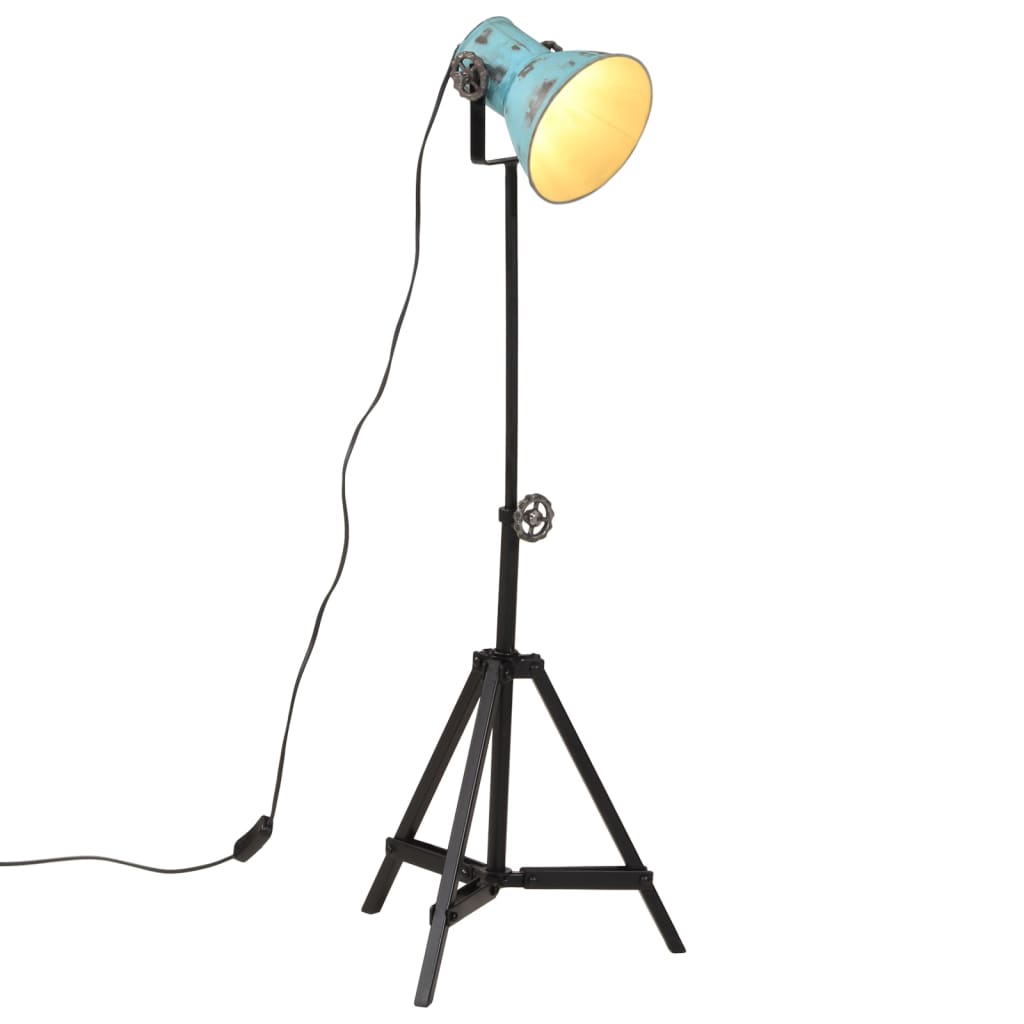 vidaXL Lámpara de pie azul desgastado 25 W E27 35x35x65/95 cm