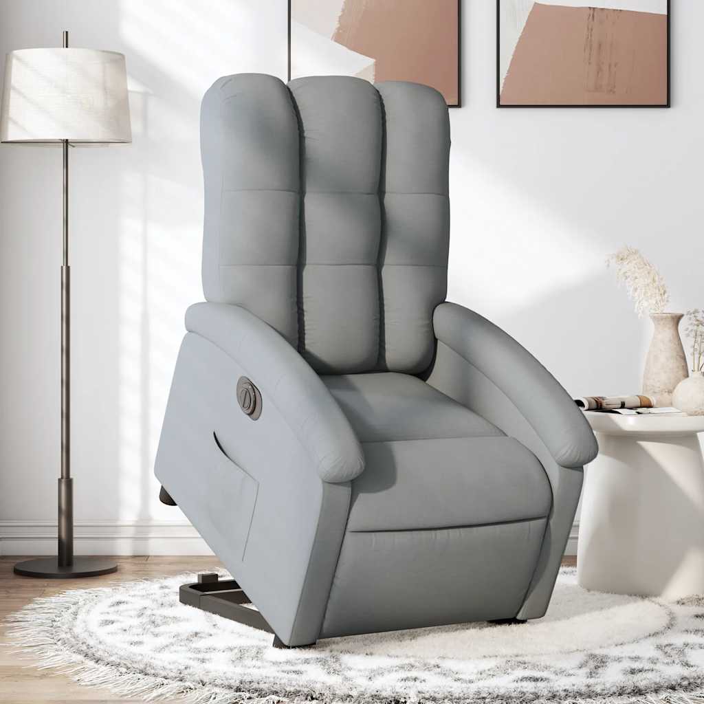 vidaXL Sillón eléctrico reclinable elevable de tela gris claro