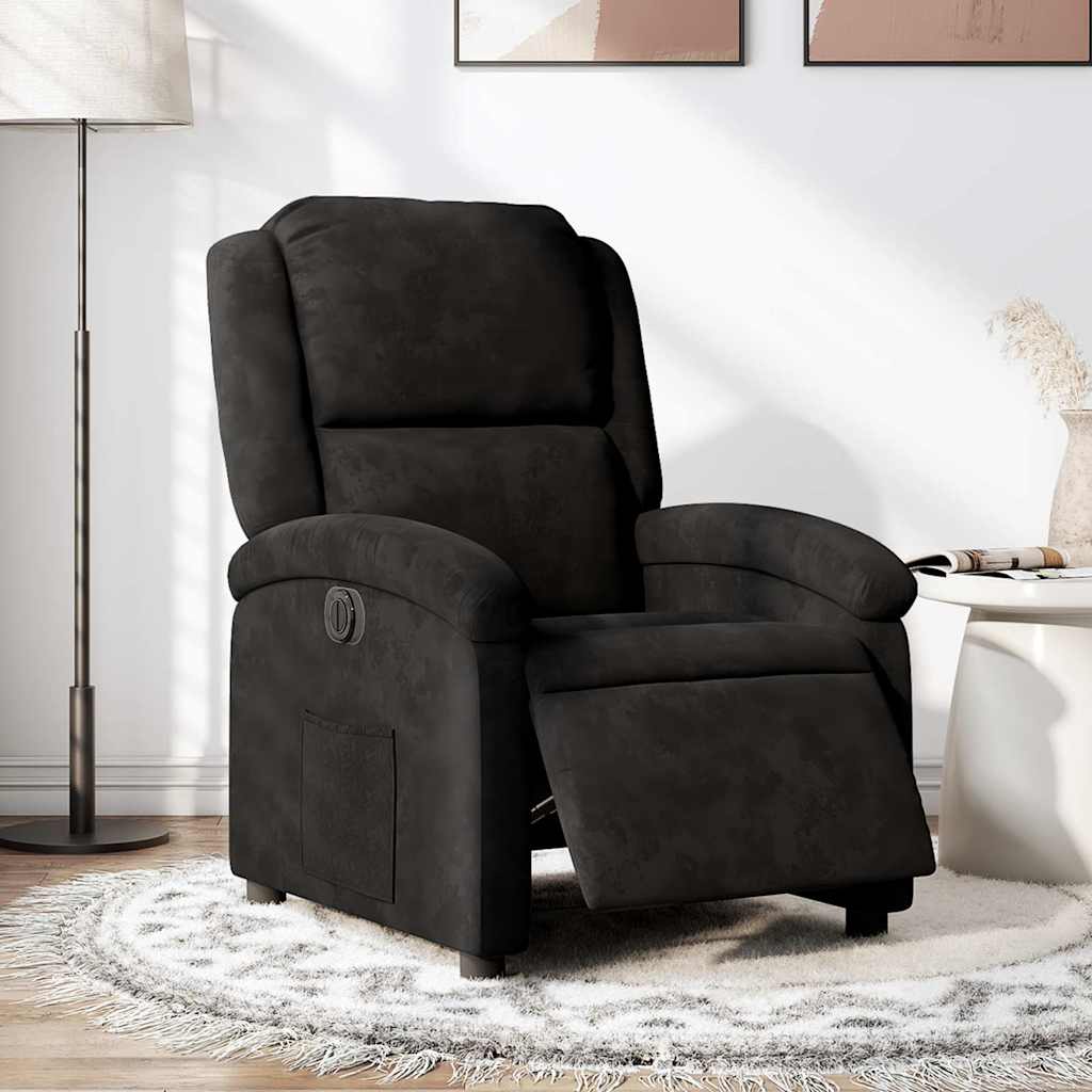 vidaXL Sillón reclinable eléctrico de terciopelo negro