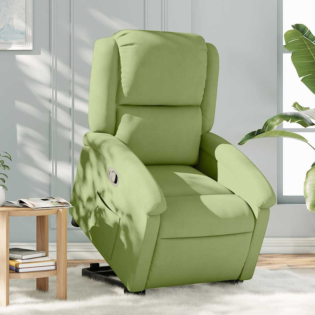 vidaXL Sillón reclinable elevable terciopelo verde claro