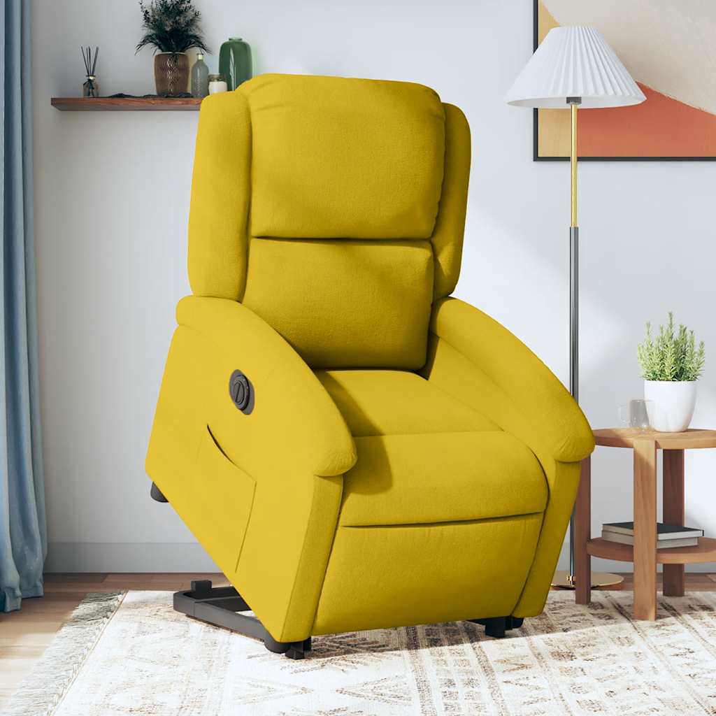 vidaXL Sillón eléctrico reclinable elevable de terciopelo amarillo