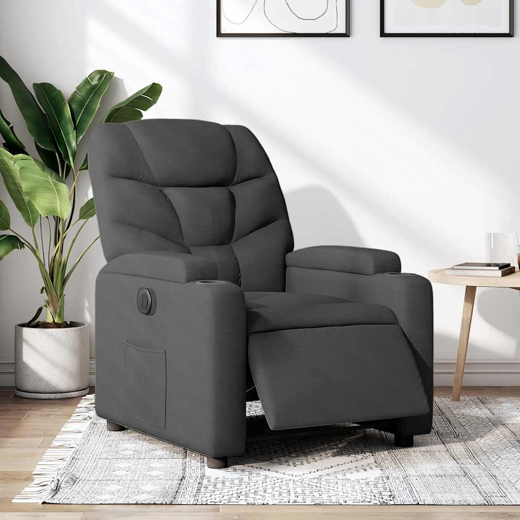 vidaXL Sillón reclinable eléctrico de tela negro