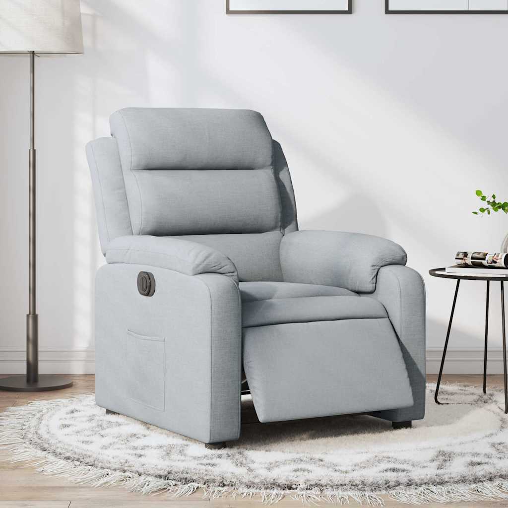 vidaXL Sillón reclinable eléctrico tela gris claro