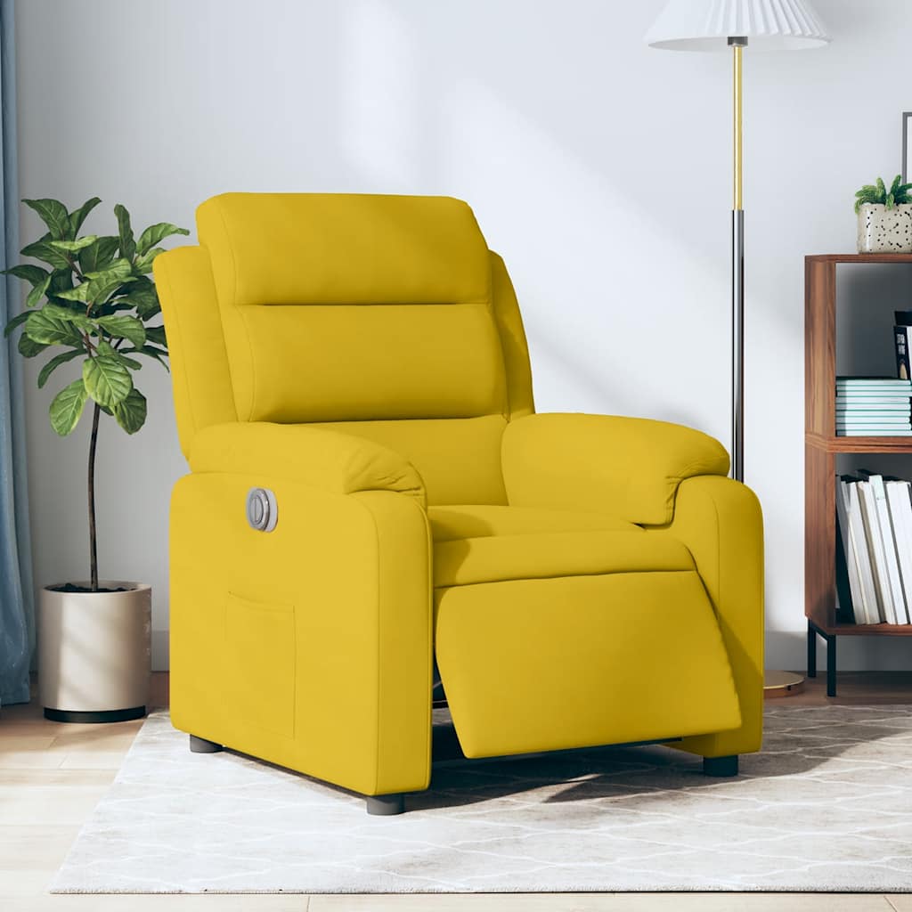 vidaXL Sillón reclinable eléctrico de terciopelo amarillo