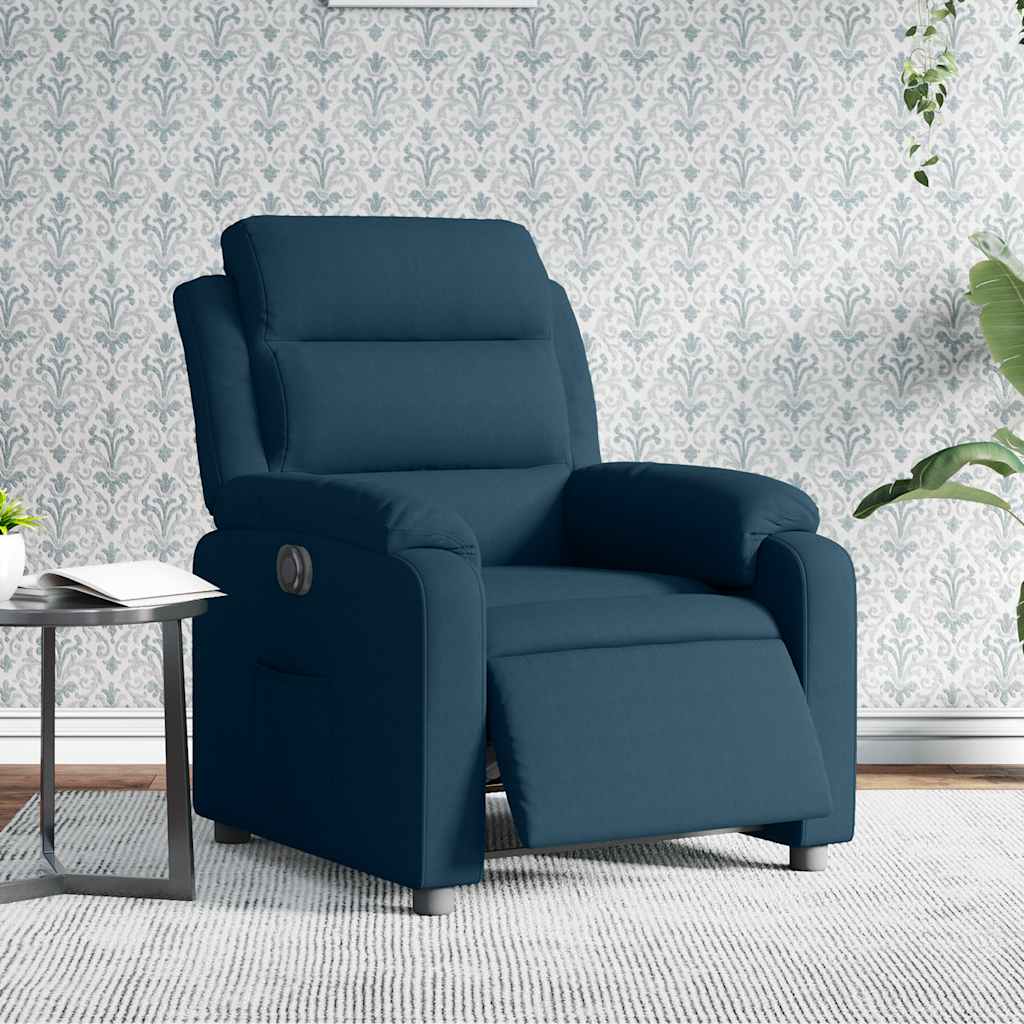 vidaXL Sillón reclinable eléctrico terciopelo azul