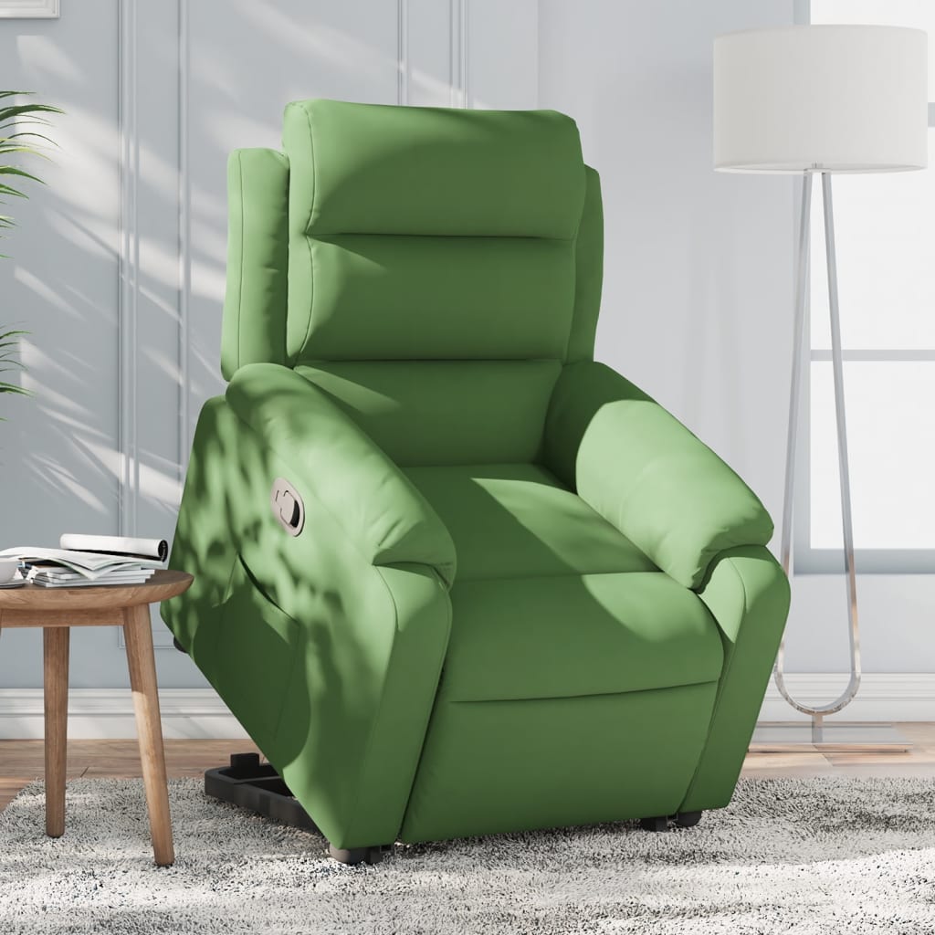 vidaXL Sillón reclinable elevable terciopelo verde claro