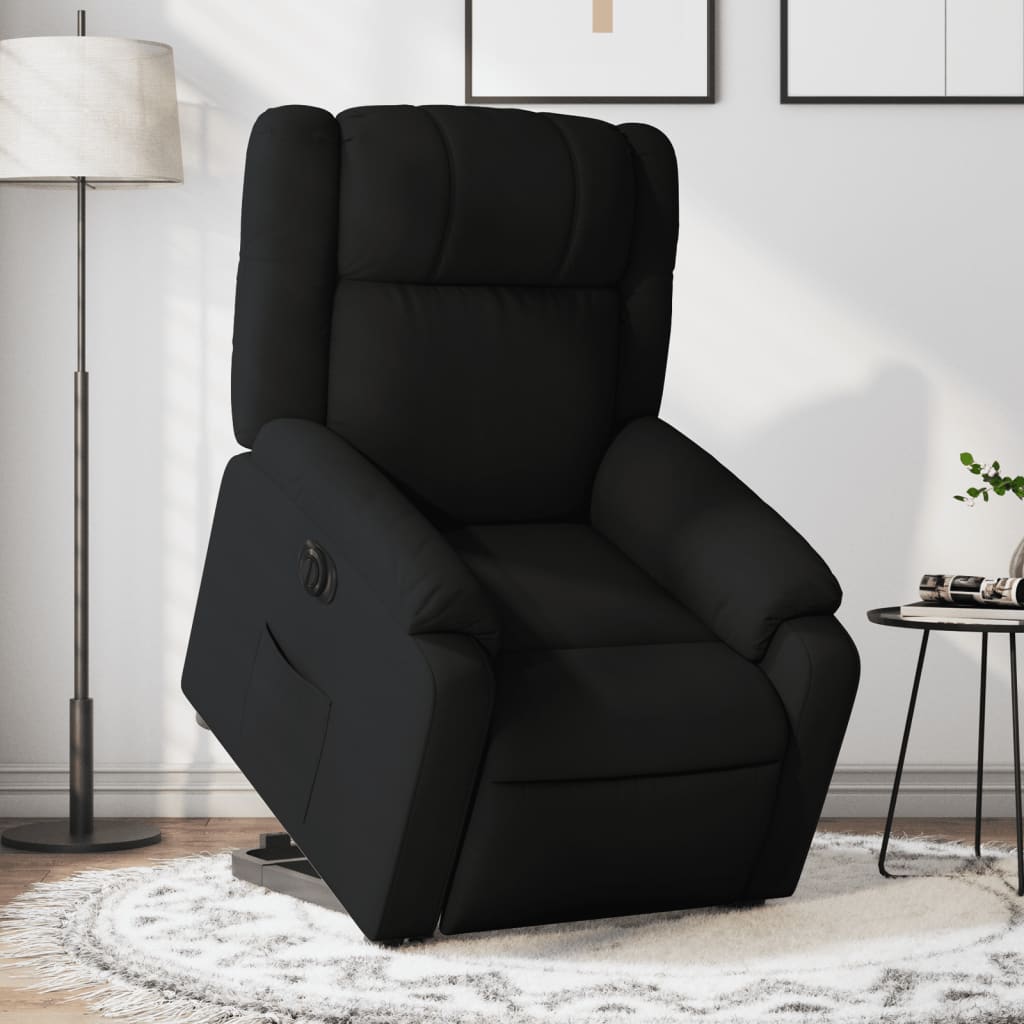 vidaXL Sillón eléctrico reclinable elevable de tela negro